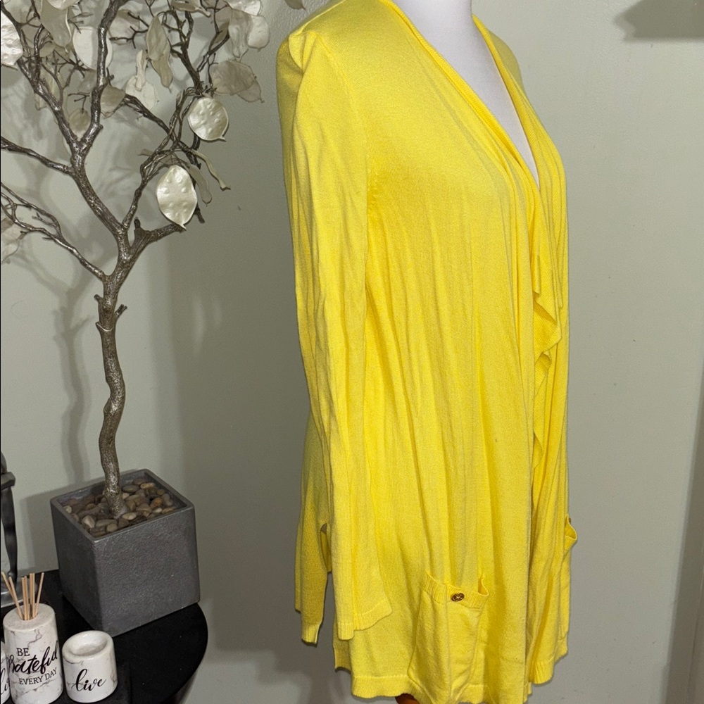 Dana Buchman Yellow Sunlit Cardigan - Picture 3 of 4